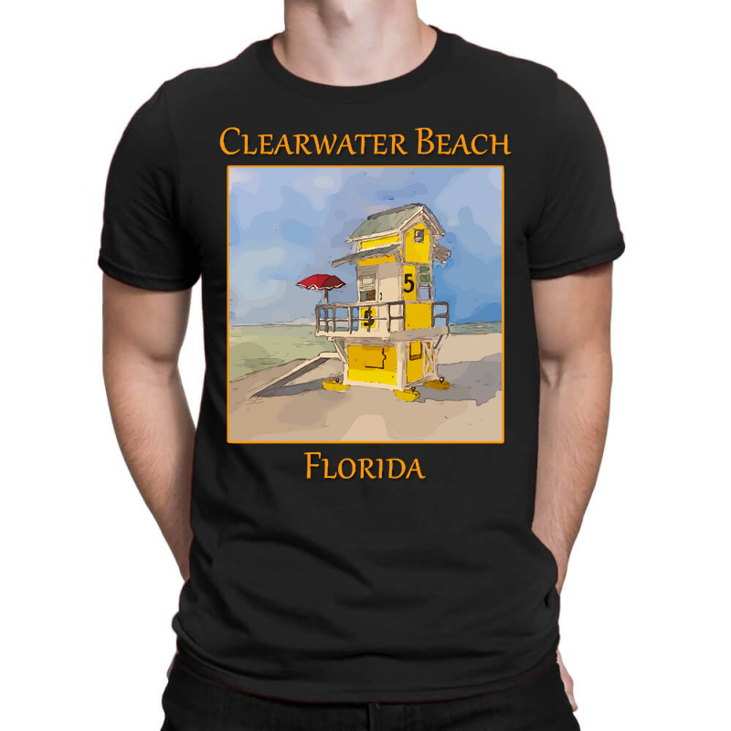 Cute Lifeguard Tower In Clearwater Beach Florida-j7gqm T-Shirt by mysofiazo | Artistshot