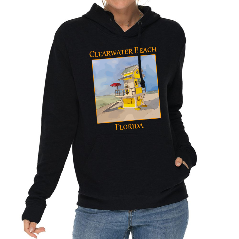 Cute Lifeguard Tower In Clearwater Beach Florida-j7gqm Lightweight Hoodie by mysofiazo | Artistshot