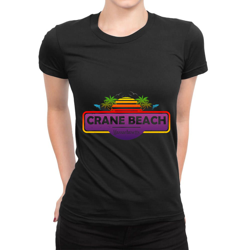 Crane Beach Massachusetts, Palm Trees Sunset Summer-tsn1s Ladies Fitted T-Shirt by dentistdamaging500 | Artistshot