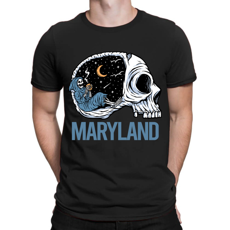 Chilling Skeleton Maryland T-shirt | Artistshot