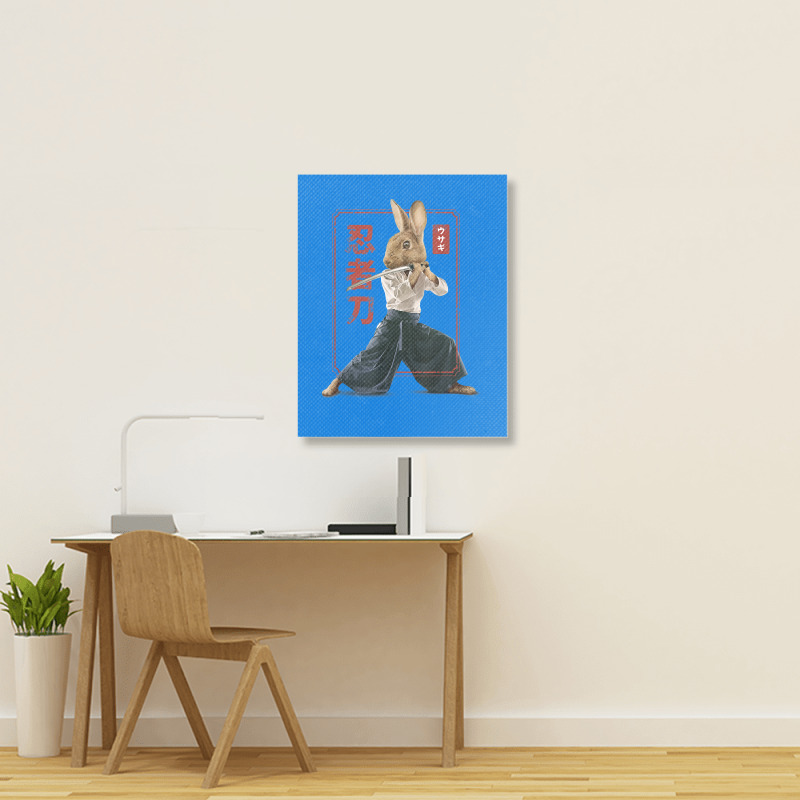 Japanese Samurai Ninja Bunny Rabbit Kawaii Tattoo Graphic Portrait Canvas Print | Artistshot