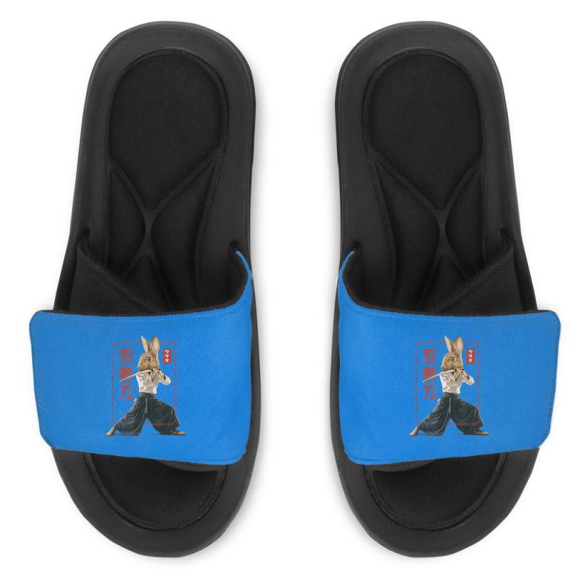 Japanese Samurai Ninja Bunny Rabbit Kawaii Tattoo Graphic Slide Sandal | Artistshot