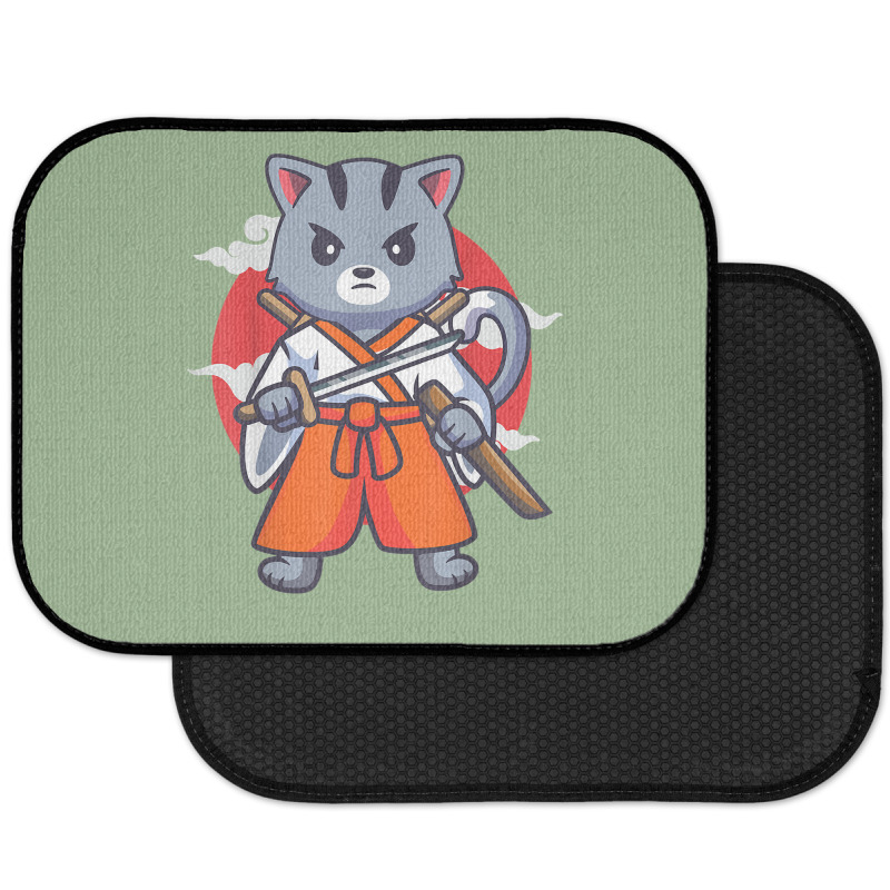 Japanese Samurai Ninja Cat Kawaii Anime Rear Car Mat | Artistshot