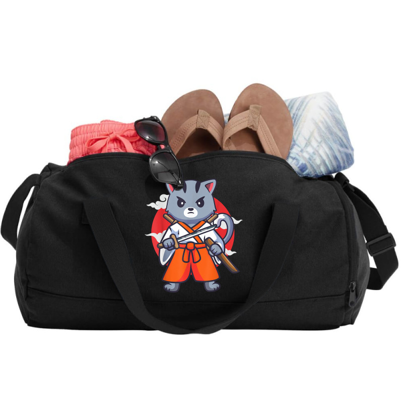 Japanese Samurai Ninja Cat Kawaii Anime Duffel Bag | Artistshot