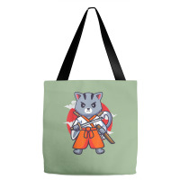 Japanese Samurai Ninja Cat Kawaii Anime Tote Bags | Artistshot