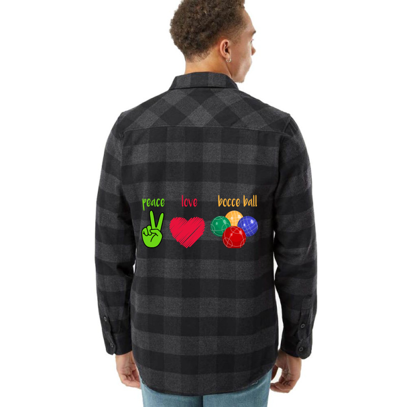 Peace Love Bocce Ball Flannel Shirt | Artistshot