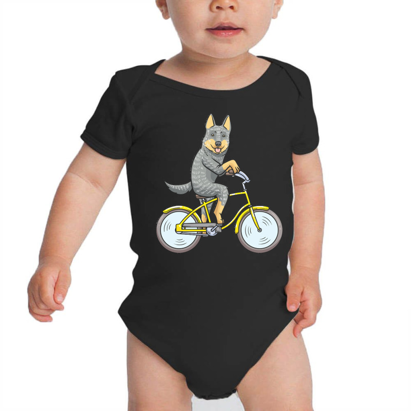 Australian Cattle Dog T  Shirt Australian Cattle Dog Dog With Bike T Baby Bodysuit by marcelle9395 | Artistshot