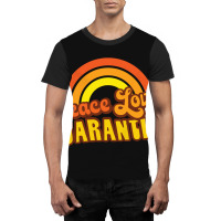 Peace Love Quarantine Retro Rainbow Graphic T-shirt | Artistshot