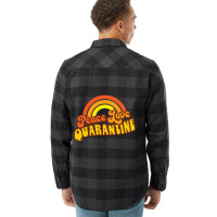 Peace Love Quarantine Retro Rainbow Flannel Shirt | Artistshot