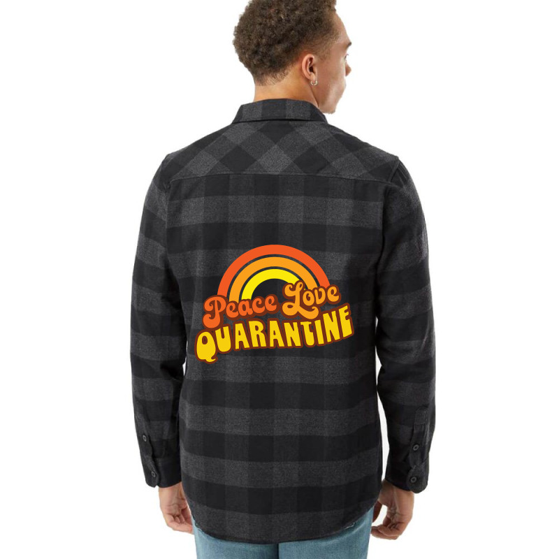 Peace Love Quarantine Retro Rainbow Flannel Shirt | Artistshot