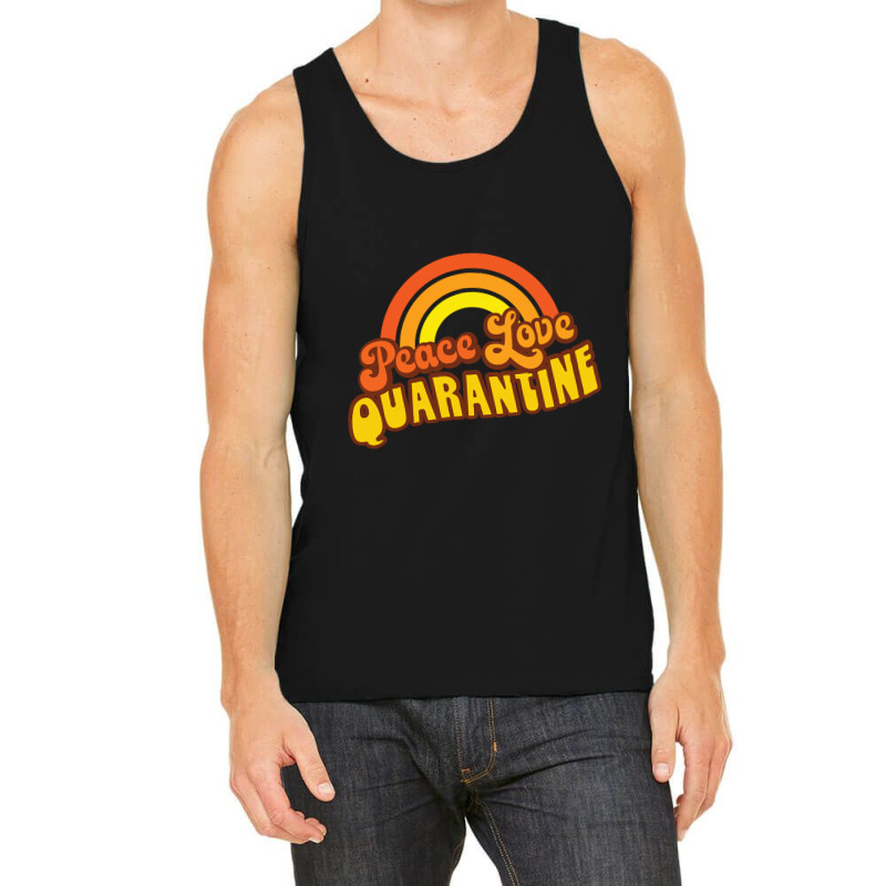 Peace Love Quarantine Retro Rainbow Tank Top | Artistshot