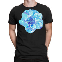 Blue Anemone Flower Painting Red Green Flower Red Green Abstract Water T-shirt | Artistshot