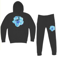 Blue Anemone Flower Painting Red Green Flower Red Green Abstract Water Hoodie & Jogger Set | Artistshot