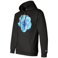 Blue Anemone Flower Painting Red Green Flower Red Green Abstract Water Champion Hoodie | Artistshot