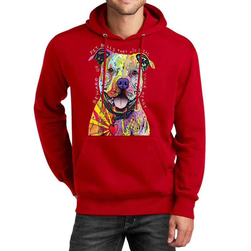 Beware Of Pit Bulls They  Will Steal Your Heart Unisex Hoodie | Artistshot