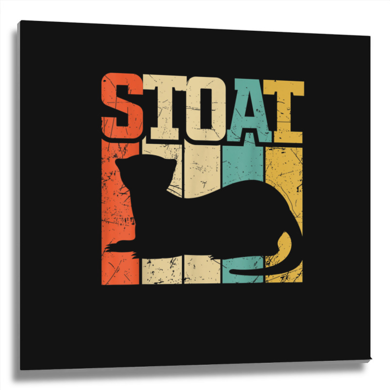 Vintage Stoat Short-tailed Weasel Ermine Metal Print Square | Artistshot