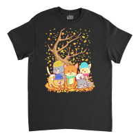 Cats T  Shirt Cats Fall Autumn Leaf Tree Lover Season Fan Enjoy T  Shi Classic T-shirt | Artistshot