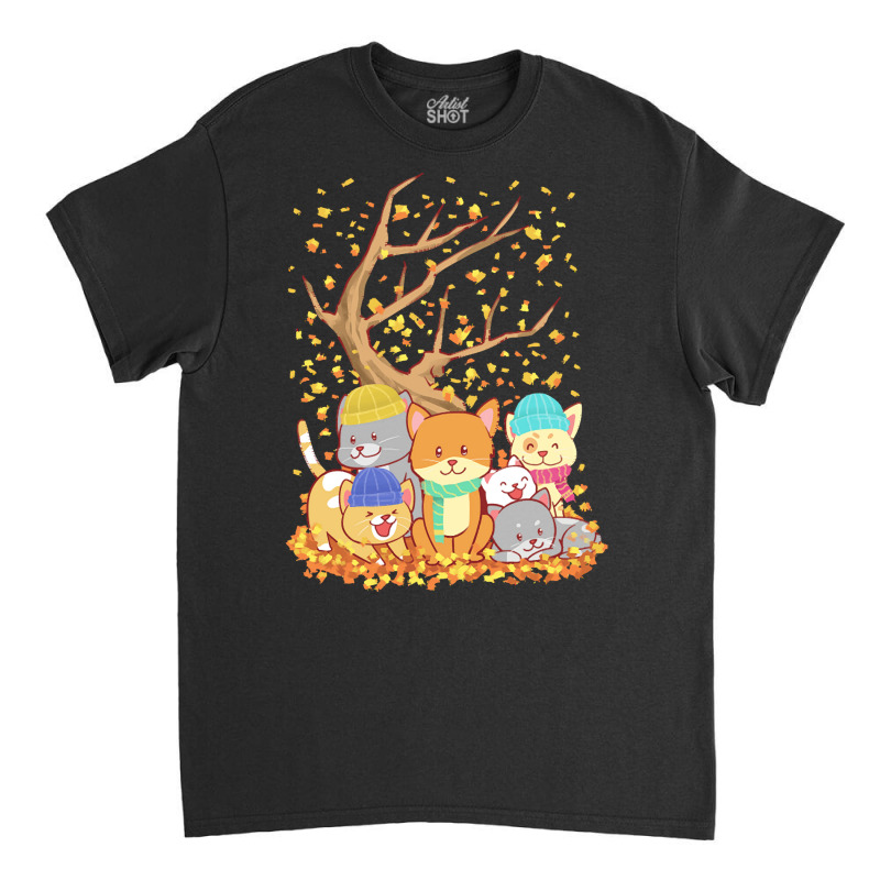 Cats T  Shirt Cats Fall Autumn Leaf Tree Lover Season Fan Enjoy T  Shi Classic T-shirt by oritchie954 | Artistshot