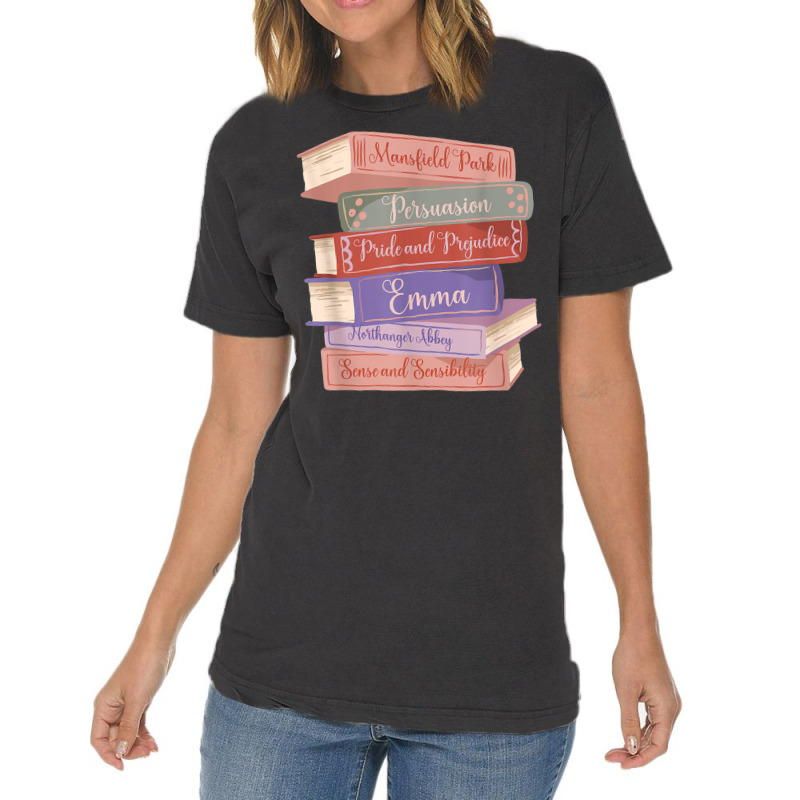 Literacy Austen Novels Romance Books Literary Jane Austen T Shirt Vintage T-Shirt by hamlerf | Artistshot