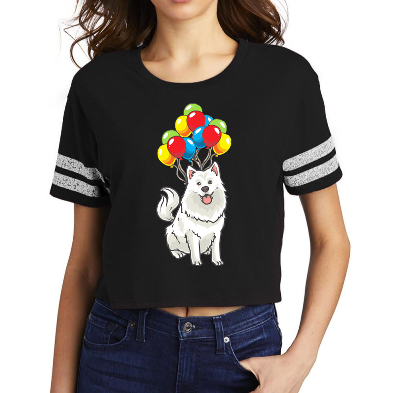 Dog Lover T  Shirt Funny Samoyed Dog With Balloons T  Shirt Scorecard Crop Tee by kautzerriver745 | Artistshot