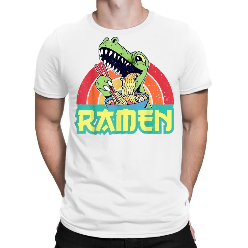 Funny Dinosaur Ramen Cute Anime Trex Japanese Ramen Noodles T-Shirt by robeijopicar | Artistshot