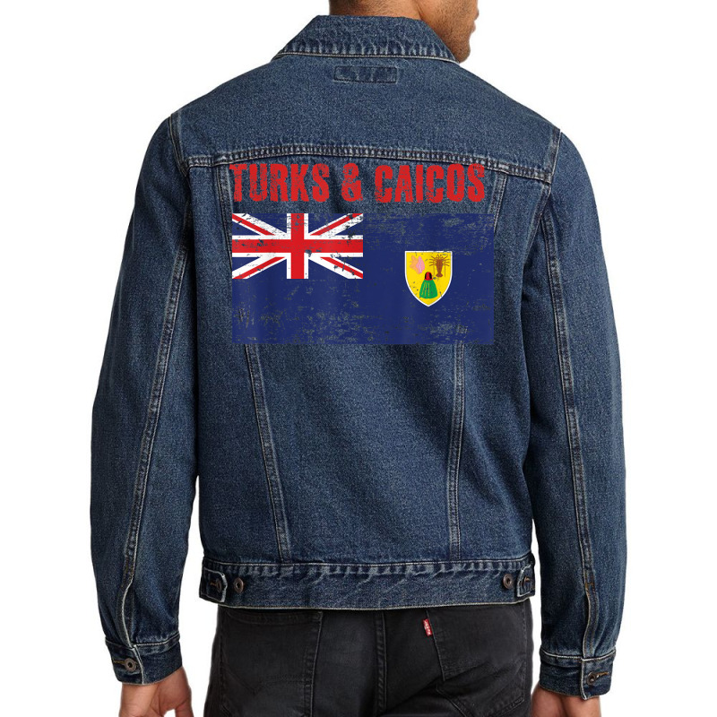 Men Women Turks & Caicos National Pride Distress Flag T Shirt Men Denim Jacket by hamlerf | Artistshot