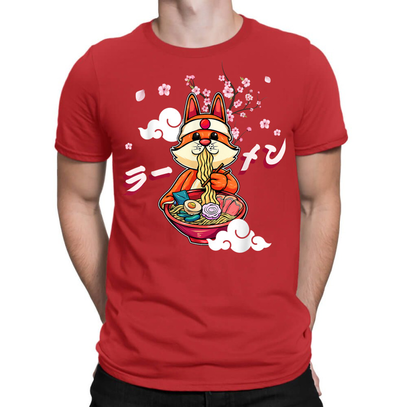 Funny Fox Eating Ramen Cute Japanese Vixen Noodles T-Shirt by robeijopicar | Artistshot