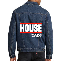 House Music House Party House Babe Premium Scoop Men Denim Jacket | Artistshot