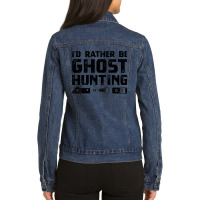 Funny Ghost Investigator  Paranormal Hunt Tee Apparel Ladies Denim Jacket | Artistshot