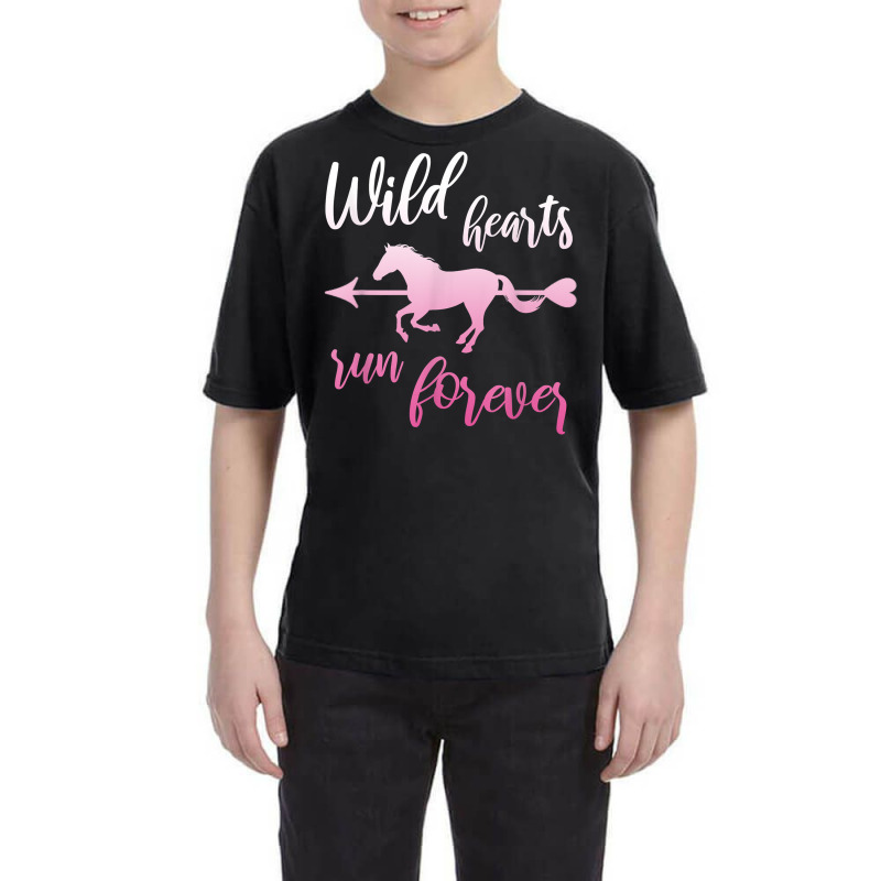 Wild Hearts Run For Ever Horse Girl Riding Horses T Shirt Youth Tee by darrene68stu | Artistshot