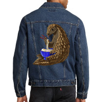 Funny Japanese Kawaii Ramen Noodles Pangolin Men Denim Jacket | Artistshot