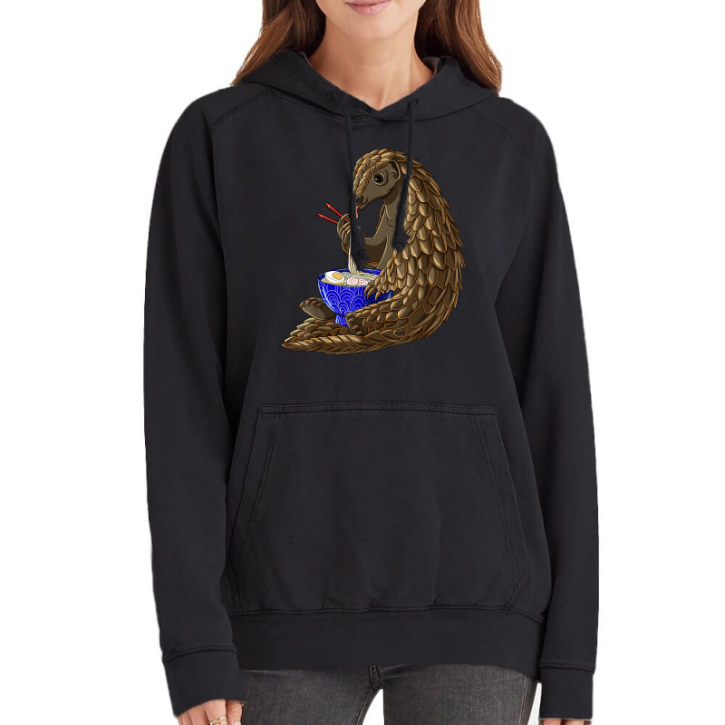 Funny Japanese Kawaii Ramen Noodles Pangolin Vintage Hoodie by robeijopicar | Artistshot