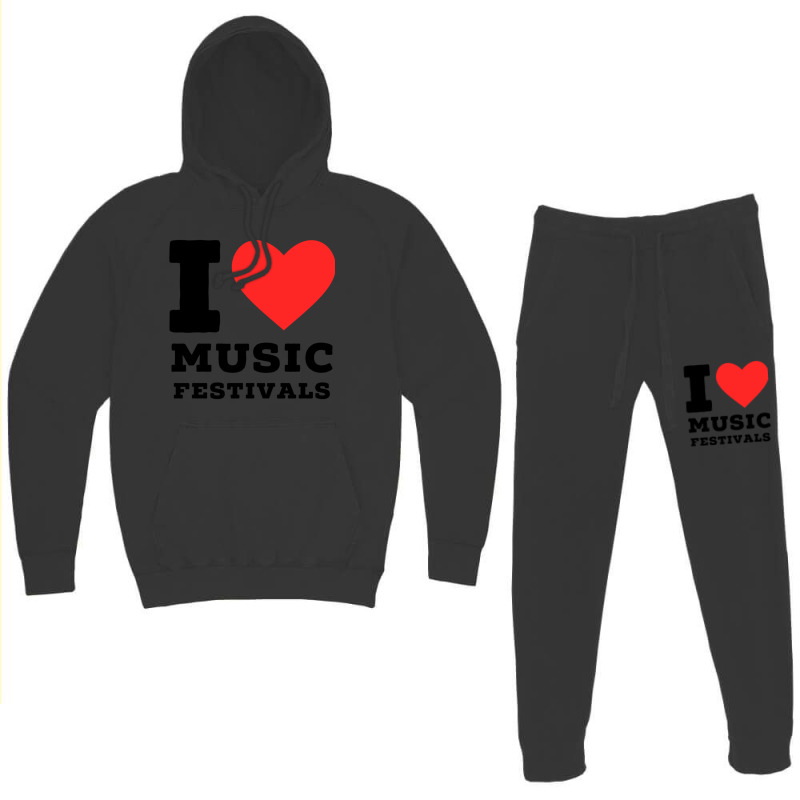 I Love Music Festival Classic Hoodie & Jogger Set | Artistshot