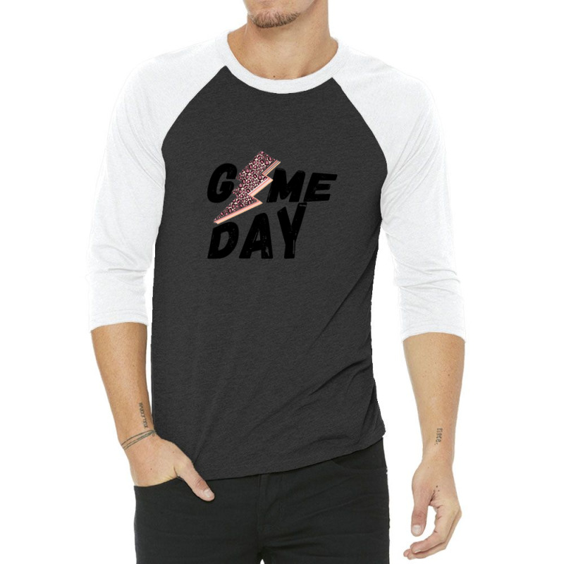 Game Day Leopard Lightning Bolt 3/4 Sleeve Shirt | Artistshot