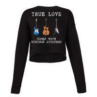 Guitar Player True Love Strings Attached Guitarist Musician Cropped Sweater | Artistshot