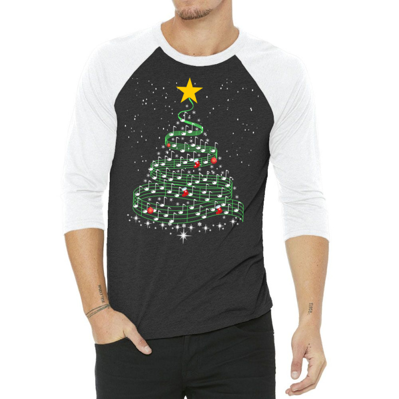 Music Note Tree Wish You A Merry Christmas Gift Musical Long Sleeve T 3/4 Sleeve Shirt by pacerbe | Artistshot