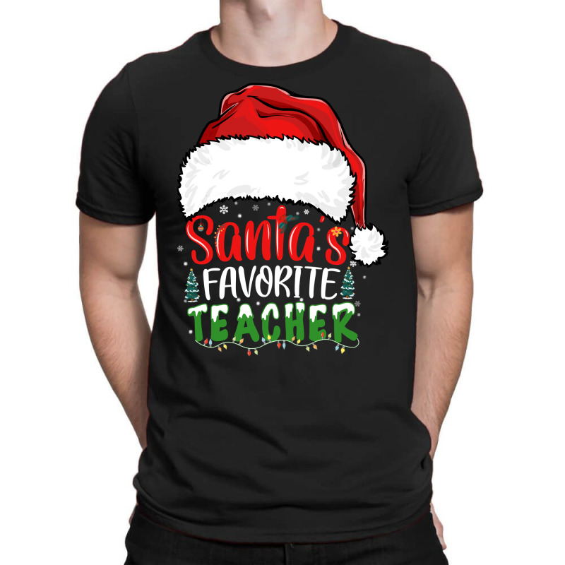 Santa's Favorite Teacher Funny Christmas Teacher Sweatshirt T-Shirt by pacerbe | Artistshot