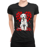 Cute Love Dalmatian Dog Valentine Pet Dog Lover T Shirt Ladies Fitted T-shirt | Artistshot