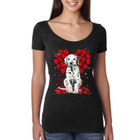 Cute Love Dalmatian Dog Valentine Pet Dog Lover T Shirt Women's Triblend Scoop T-shirt | Artistshot