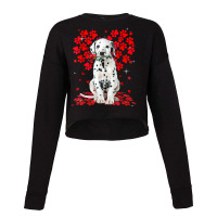 Cute Love Dalmatian Dog Valentine Pet Dog Lover T Shirt Cropped Sweater | Artistshot