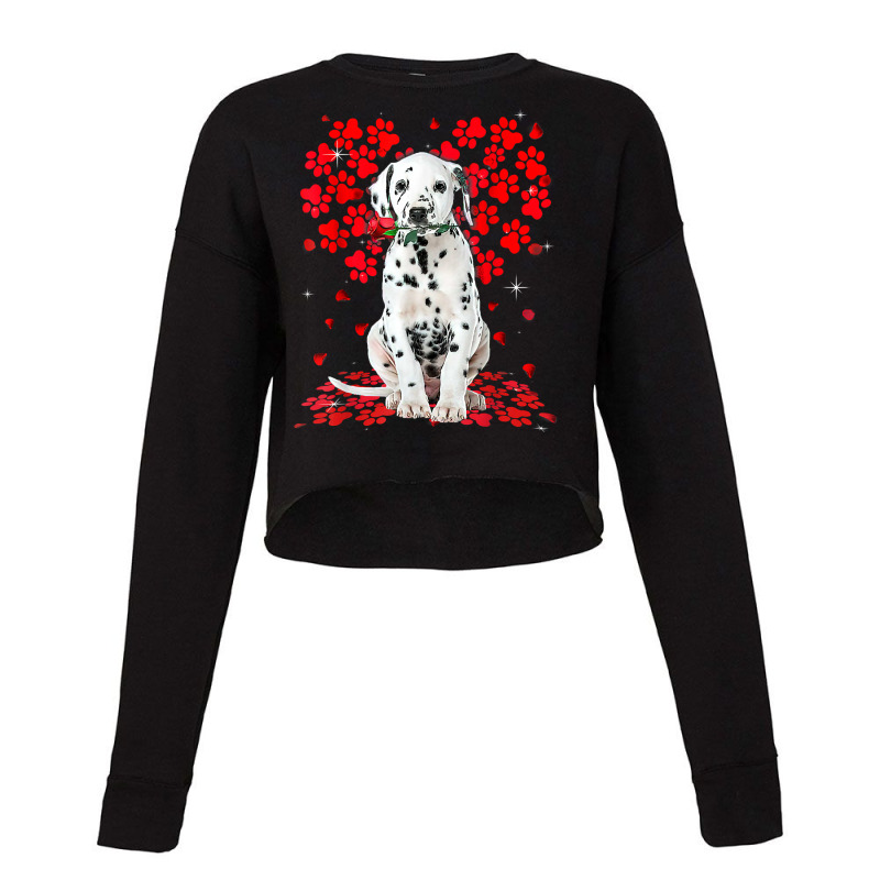 Cute Love Dalmatian Dog Valentine Pet Dog Lover T Shirt Cropped Sweater by luckenbg | Artistshot