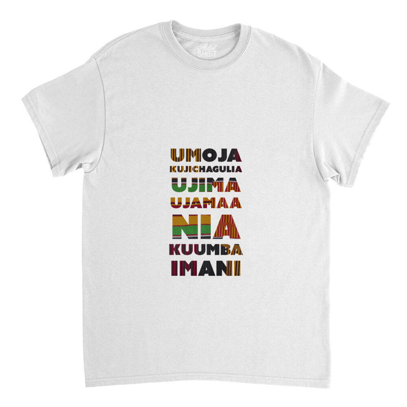 Kwanzaa Principles Kente Classic T-shirt by saterseim | Artistshot