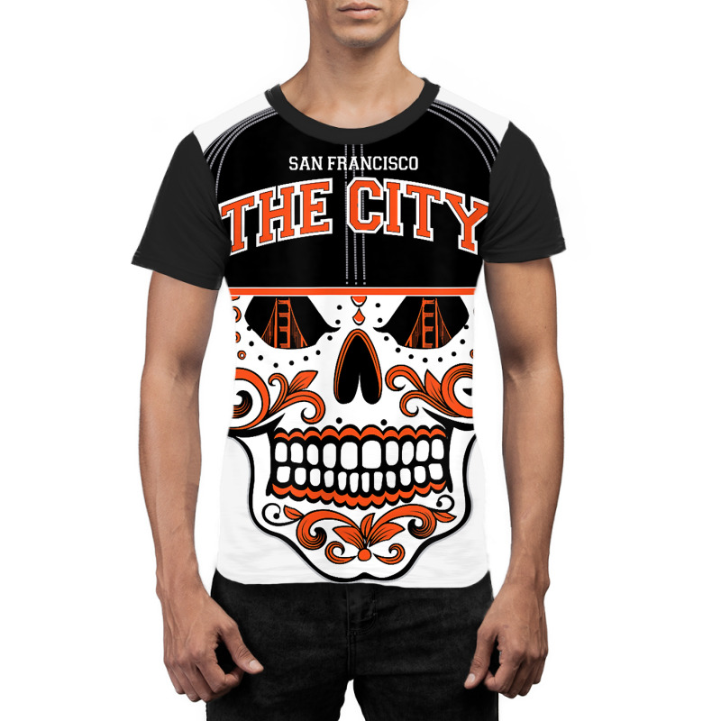 San Francisco The City Sugar Skull Bay Bridge Golden Gate T Shirt Graphic T-shirt by wiltoban | Artistshot