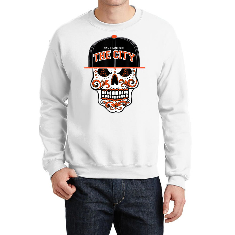 San Francisco The City Sugar Skull Bay Bridge Golden Gate T Shirt Crewneck Sweatshirt by wiltoban | Artistshot