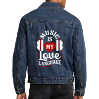 Music Is My Love Language  Music Valentines Gifts Essential Men Denim Jacket | Artistshot