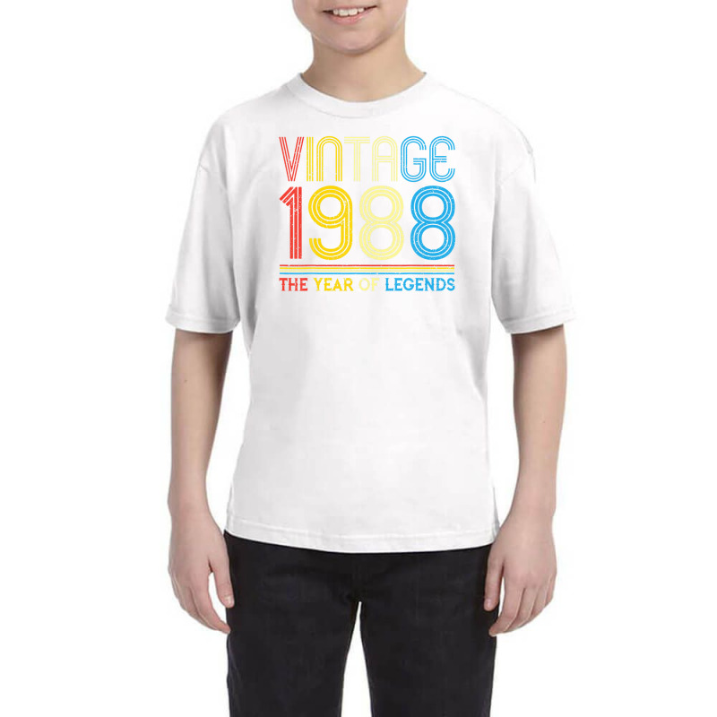 1988. Vintage 1988 Birthday Gifts For Legends Born Made 1988 Youth Tee | Artistshot