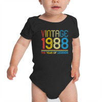 1988. Vintage 1988 Birthday Gifts For Legends Born Made 1988 Baby Bodysuit | Artistshot