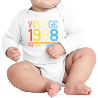 1988. Vintage 1988 Birthday Gifts For Legends Born Made 1988 Long Sleeve Baby Bodysuit | Artistshot