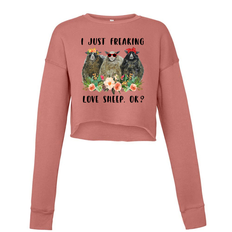 I Just Freaking Love Sheep, Ok Cropped Sweater by hoainv | Artistshot