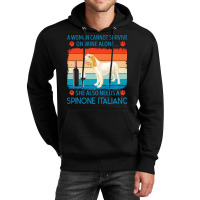 Spinone Italiano T  Shirt A Woman Cannot Survive On Wine Alone She Als Unisex Hoodie | Artistshot